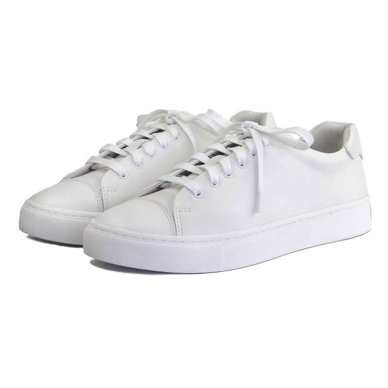 Leather Sneaker W1072 White - Men's Casual Shoes - Genuine Leather White