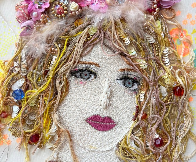 ビーズ刺繍アート 額装 Liberty is a jewel - ショップ ビーズ