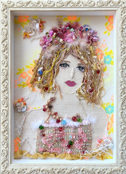レア◆ma.macaron刺繍アート額＃アスティエ・ド・ヴィラットジョンデリアン レア◇ma.macaron刺繍アート額＃アスティエ・ド・ヴィラット