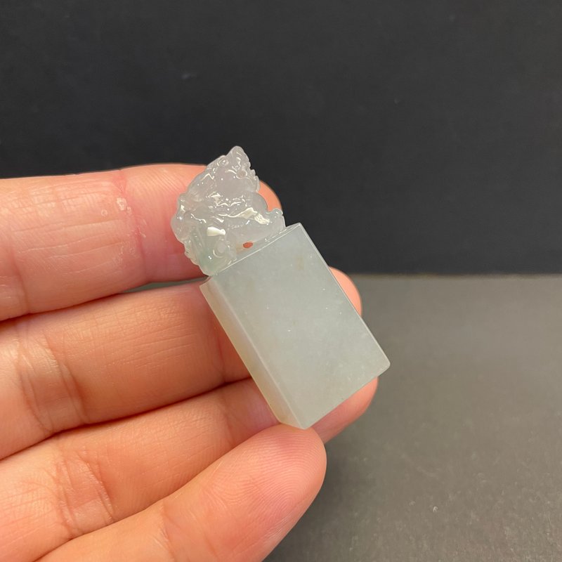 瀚玉珠寶 天然翡翠 冰種貔貅印章 翡翠印章 天然緬甸玉 雕工精緻 - 其他 - 玉石 