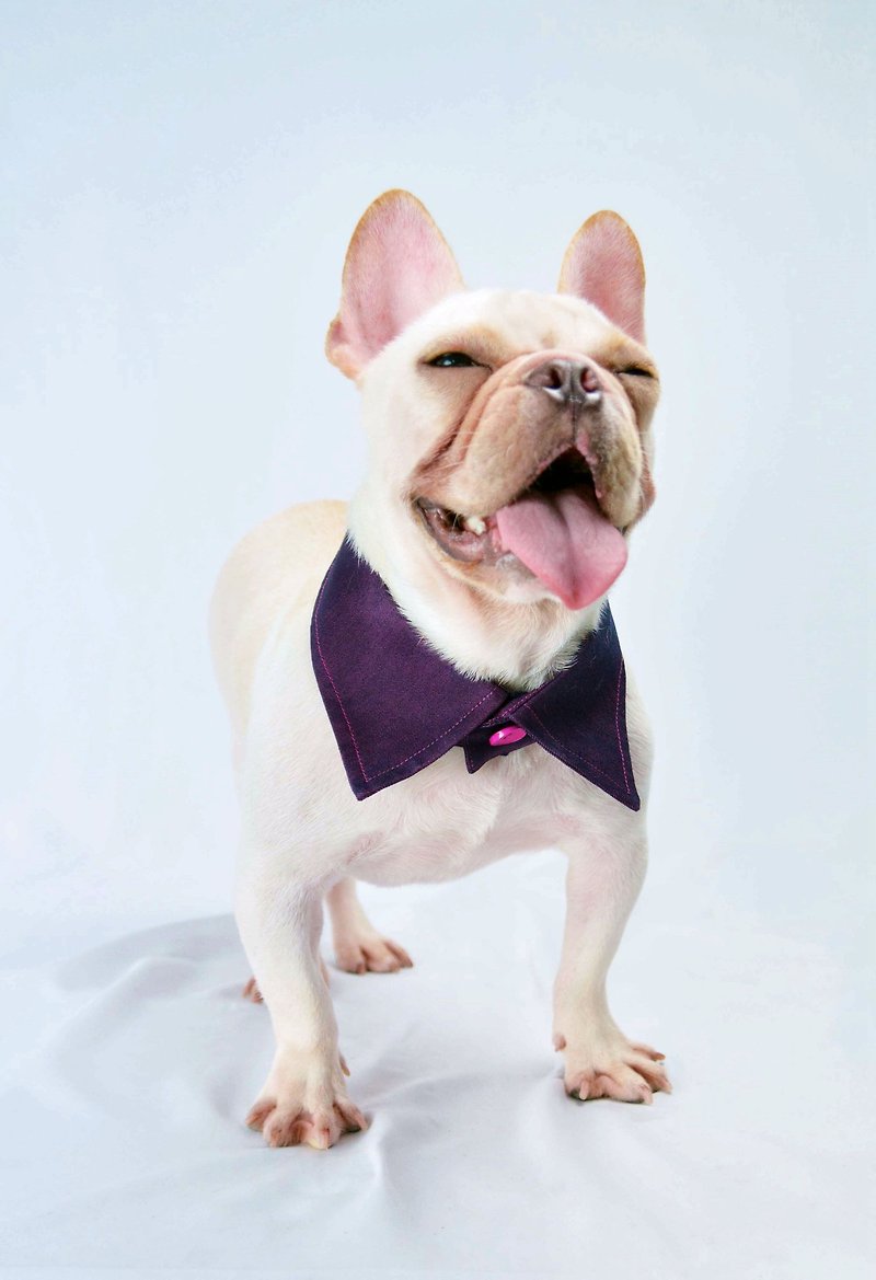 Pet Reversible Shirt Collar-Peach Purple PK (XS/S/M/L) - ชุดสัตว์เลี้ยง - ผ้าฝ้าย/ผ้าลินิน สีม่วง