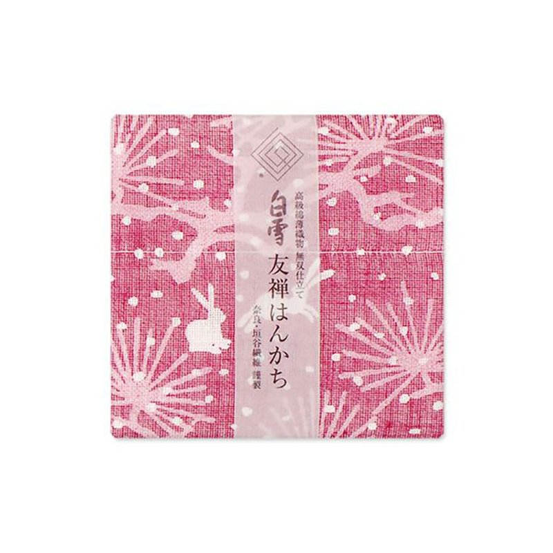 京友禪染手帕 / 老松 紅色 - 手帕 - 棉．麻 紅色