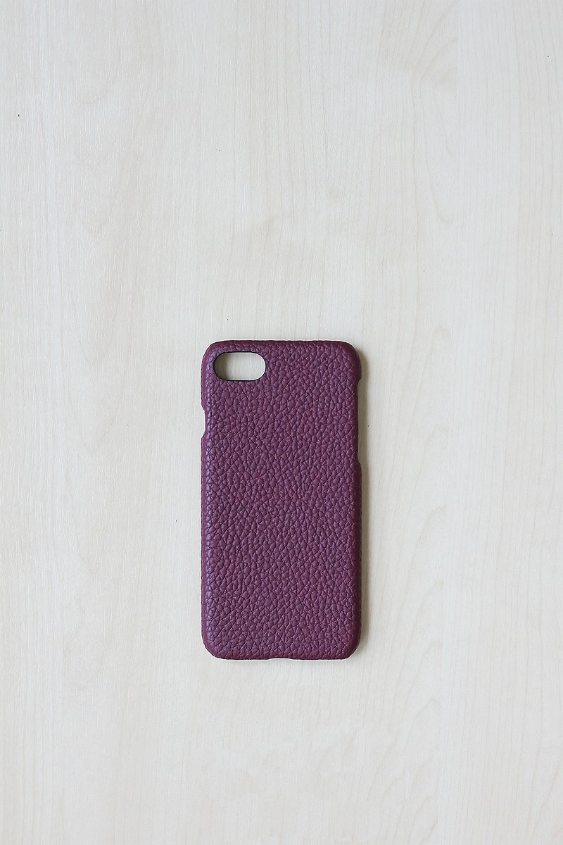 Leather case for Iphone 7/8 (Dark Maroon) - 手機殼/手機套 - 真皮 紫色