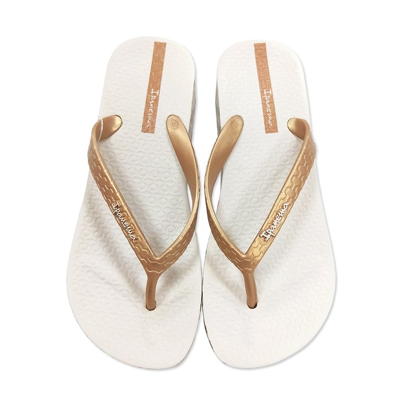 IPANEMA Printed Wedge Thickener Flippers::Gold:: - รองเท้ารัดส้น - วัสดุอีโค สีทอง
