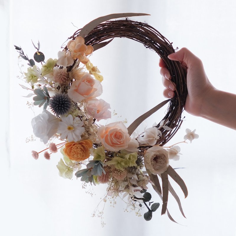 Everlasting Wreaths・Valentine's Day Everlasting Flowers Birthday Gifts Decoration - Dried Flowers & Bouquets - Plants & Flowers Pink