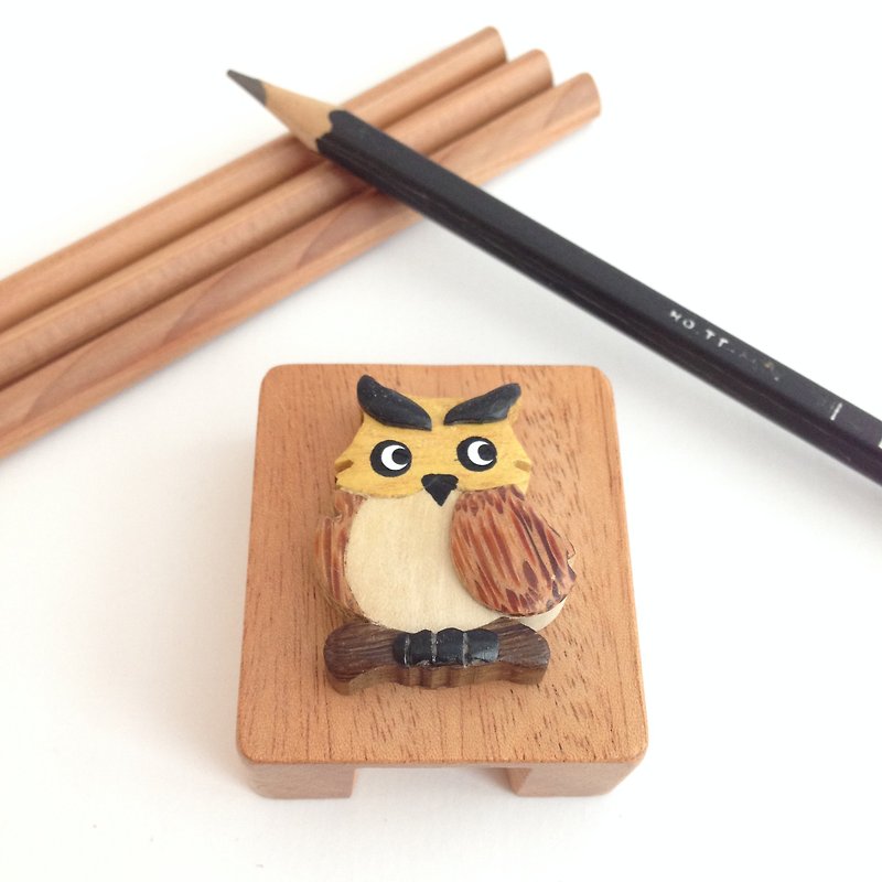 [X owl retro handmade wooden pencil sharpener] ✦ November - อื่นๆ - ไม้ สีนำ้ตาล