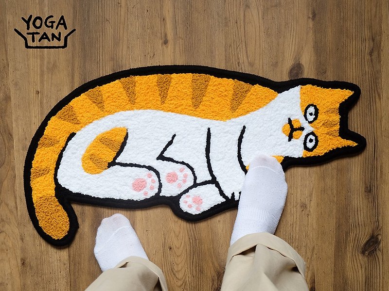 Tan Ajia Painting Cat Mat | White Oranges with Nibbling - พรมปูพื้น - วัสดุอื่นๆ 