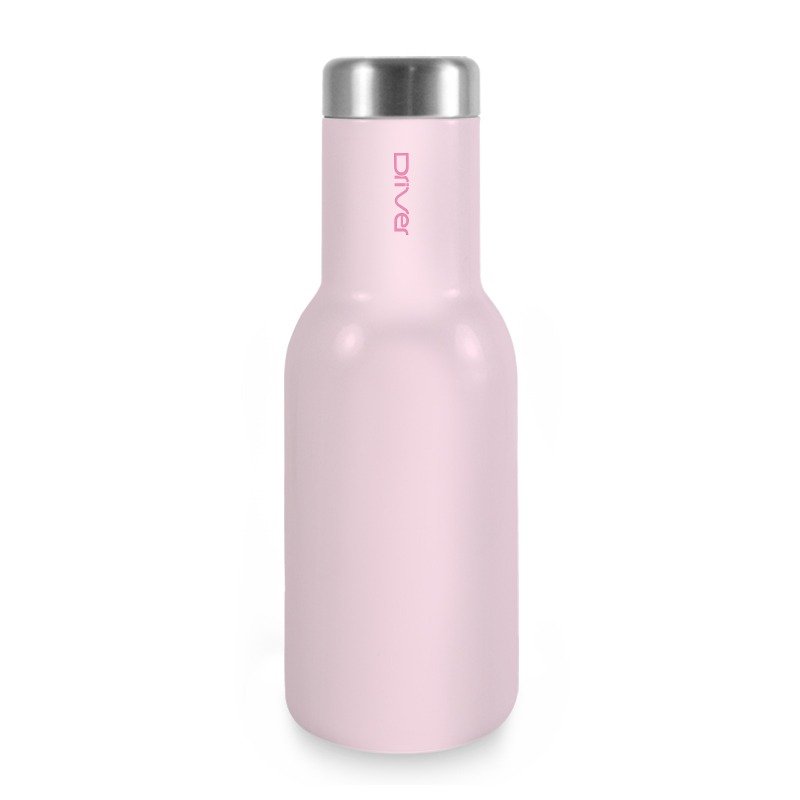 ドライバーファッションホット＆コールド魔法瓶380ml  - ライトピンク（クソステッカーの選択付き） - 保温・保冷ボトル - ステンレススチール ピンク