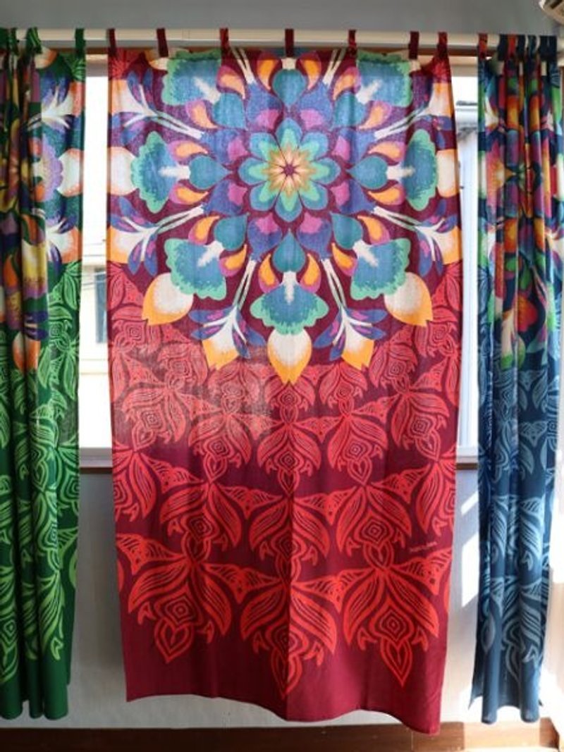 【Pre-order】 ✱ Yan bright flower mandala curtain ✱ (three-color) - Items for Display - Cotton & Hemp Multicolor