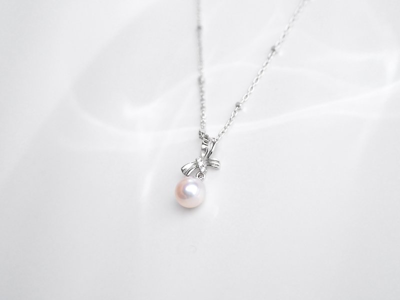 Flower Wedding | Natural Pearl Necklace / 6.5-7mm Freshwater Pearls - สร้อยคอ - ไข่มุก ขาว