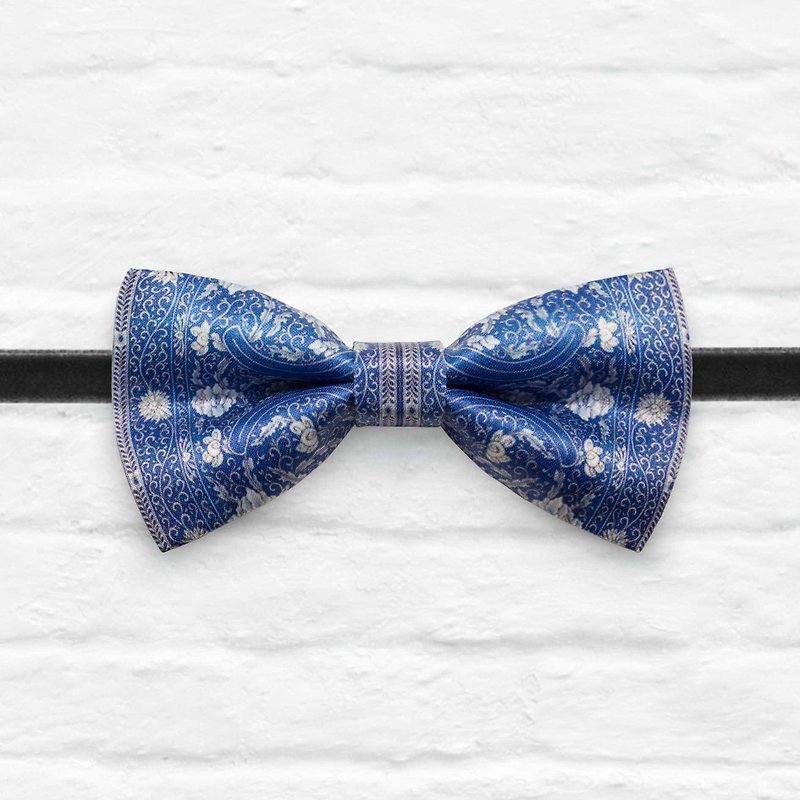 Style 0320 藍色摩洛哥 印花 系列 領結 - 頸鏈 - 聚酯纖維 藍色