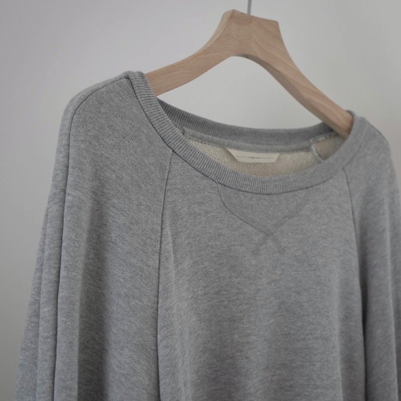 lib band sleeve pullover (gray) - 女上衣/長袖上衣 - 棉．麻 灰色