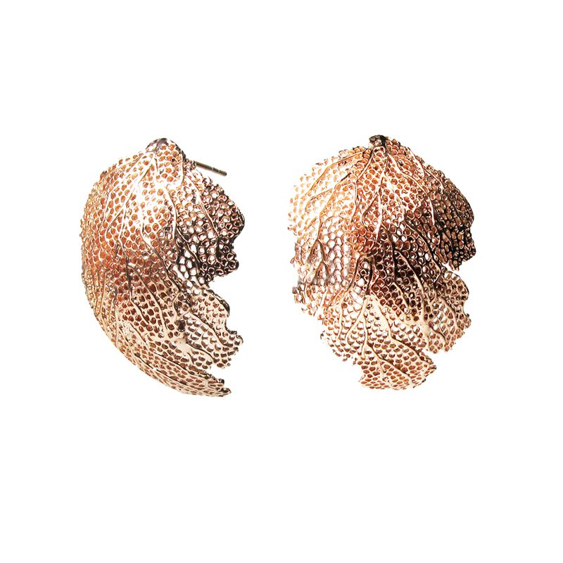 【雙11折扣】Silver earrings Coral Earrings - 耳環/耳夾/耳骨夾 - 純銀 