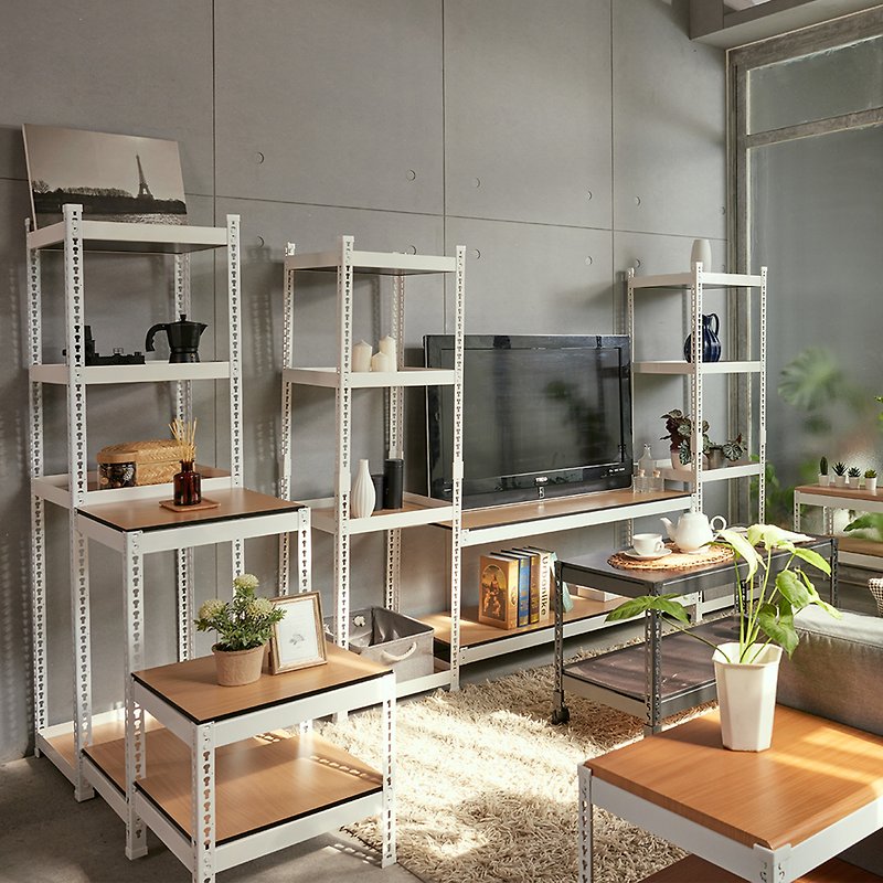Made in Taiwan/Umi/Angle steel/Industrial style living room combination No. 2 dining/TV cabinet+coffee table+sofa side - เฟอร์นิเจอร์อื่น ๆ - วัสดุอื่นๆ สีดำ
