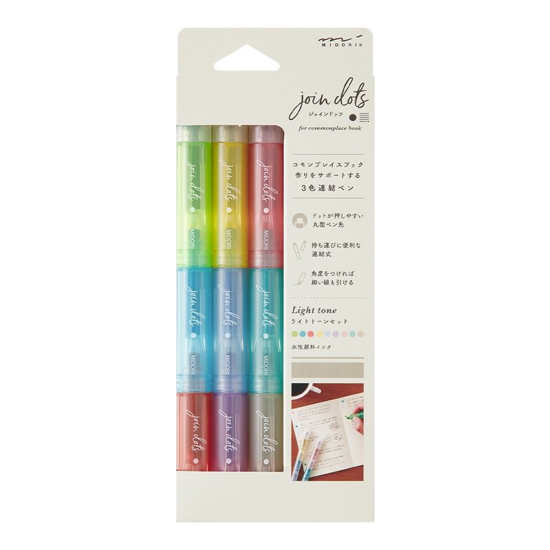 MIDORI three-color marker highlighter pen set of 3 - light color - Other Writing Utensils - Other Materials Multicolor