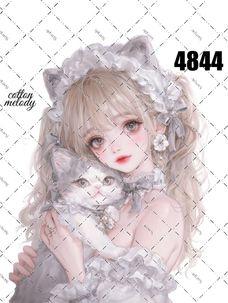 original sticker no.4844 人物ステッカー オリジナルステッカー オリジナル人物ステッカー 装飾ステッカー cotton melody - 貼紙 - 紙 
