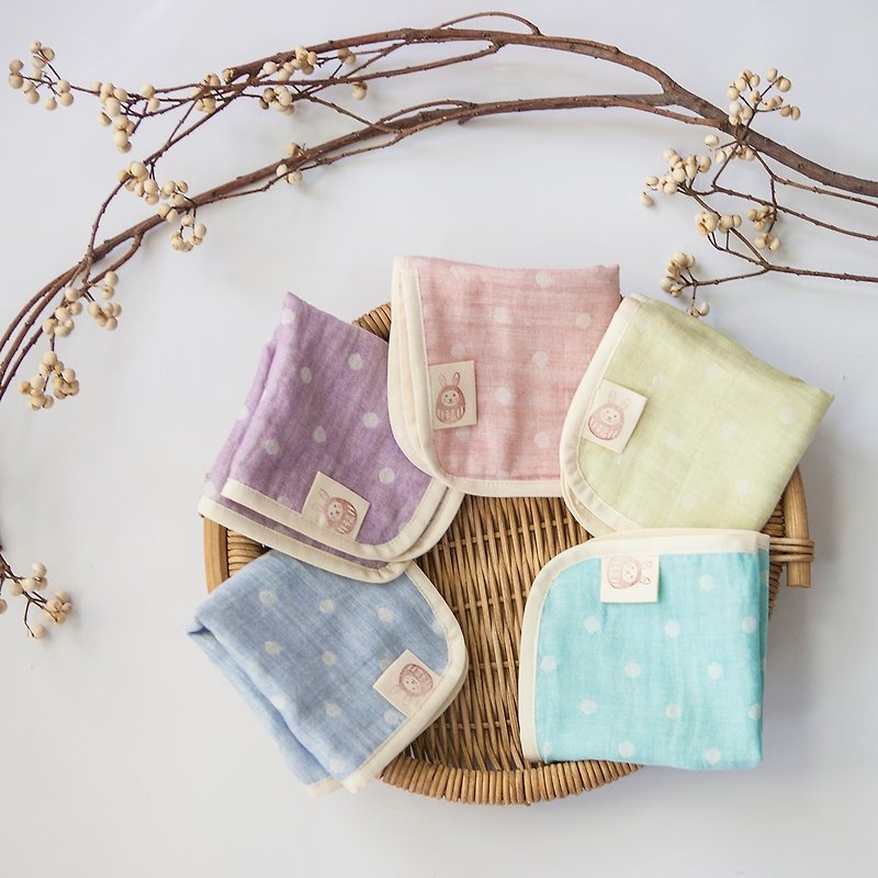 Tutu Wu Xiaofu organic cotton quadruple yarn handkerchief - Bibs - Cotton & Hemp Multicolor