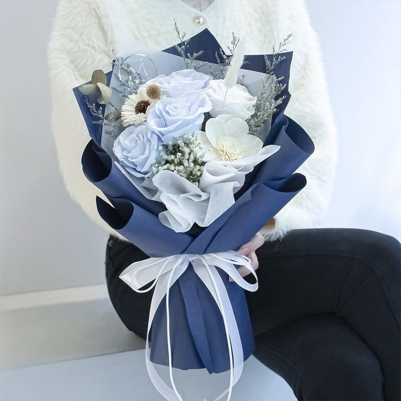 ブルターニュ エバーラスティング ブーケ（フレグランスオイル5ml付） - ドライフラワー・ブーケ - 寄せ植え・花 ブルー