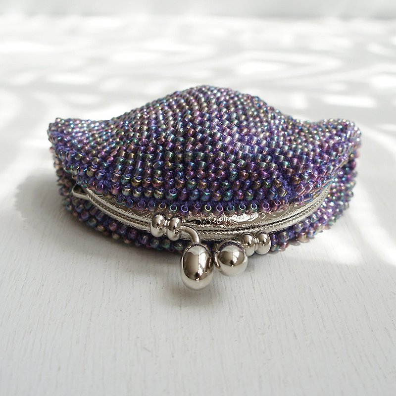 Ba-ba handmade Beads crochet coinpurse No.1232 - ポーチ - その他の素材 パープル