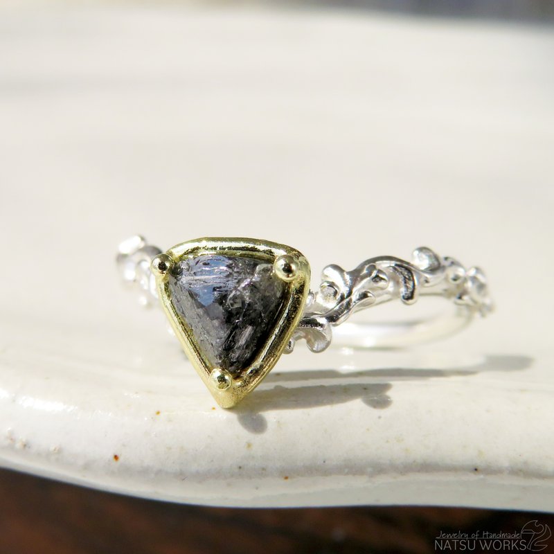 ダイヤモンド リング / rough Diamond with Gold and Silver Ring ll - 戒指 - 寶石 金色