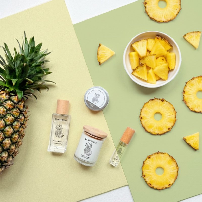 【Pinkoi設計展新品】鳳梨木瓜 - 香氛噴霧 香氛蠟燭【新品預購】 - 香氛蠟燭/燭台 - 蠟 白色