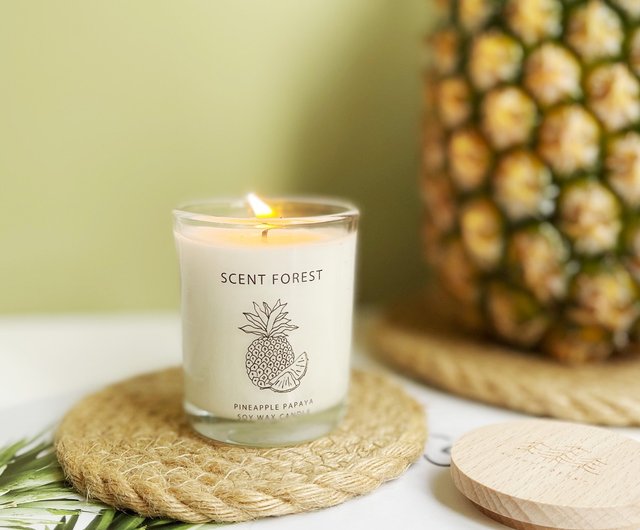 New Product】Perfume Scented Soy Candle- Pineapple Papaya - Shop Scent  Forest Candles & Candle Holders - Pinkoi