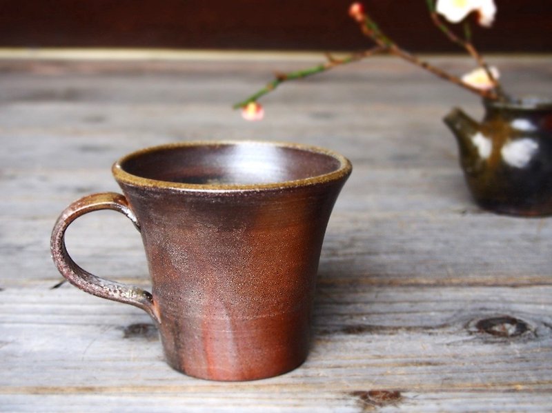 Bizen coffee cup (medium) c1 - 042 - แก้วมัค/แก้วกาแฟ - ดินเผา สีนำ้ตาล