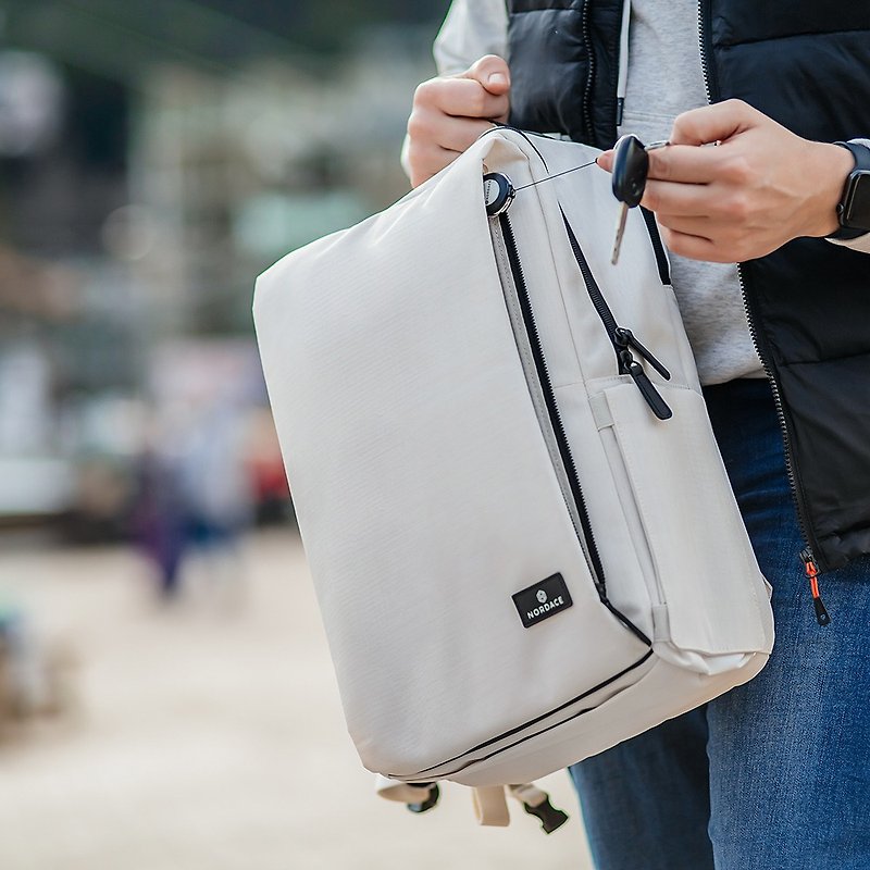 Siena Pro 15 Smart Backpack - Six Colors Available - White | Work and Attendance USB Rechargeable Waterproof - กระเป๋าเป้สะพายหลัง - เส้นใยสังเคราะห์ 