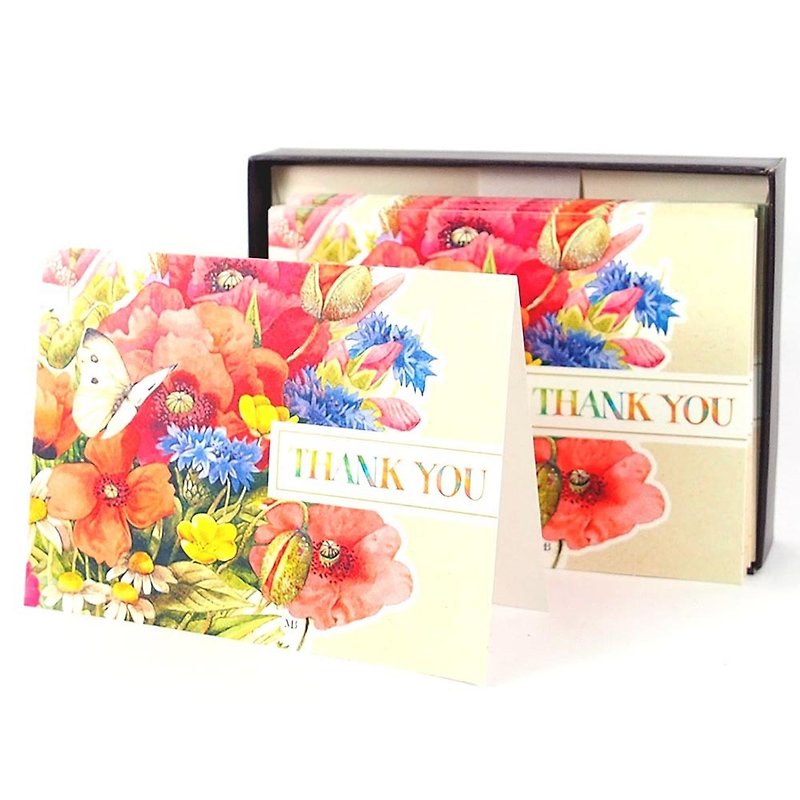 盒卡-繽粉彩色之花10入【Hallmark-卡片 無限感謝/多用途】 - 卡片/明信片 - 紙 多色