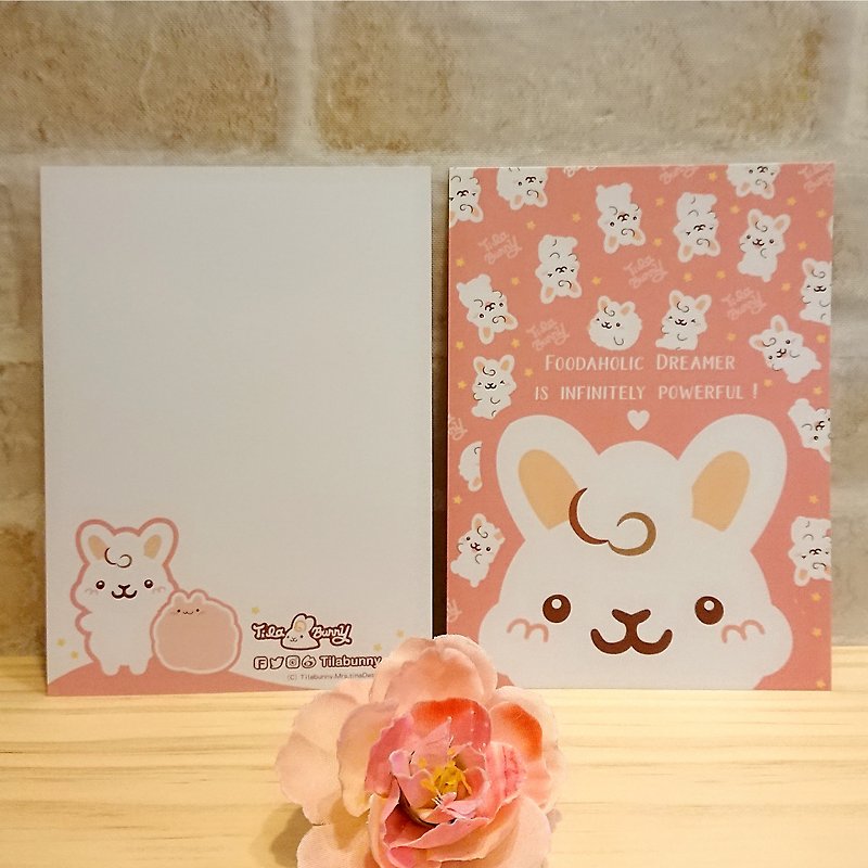 明信片-緹拉兔大頭 / 粉 - 心意卡/卡片 - 紙 粉紅色
