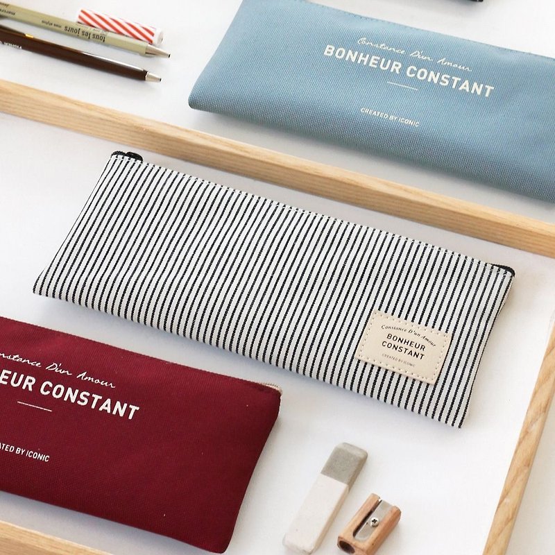 ICONIC- small indeed fortunate Universal Pencil - candor lines, ICO85553 - Pencil Cases - Cotton & Hemp Gray