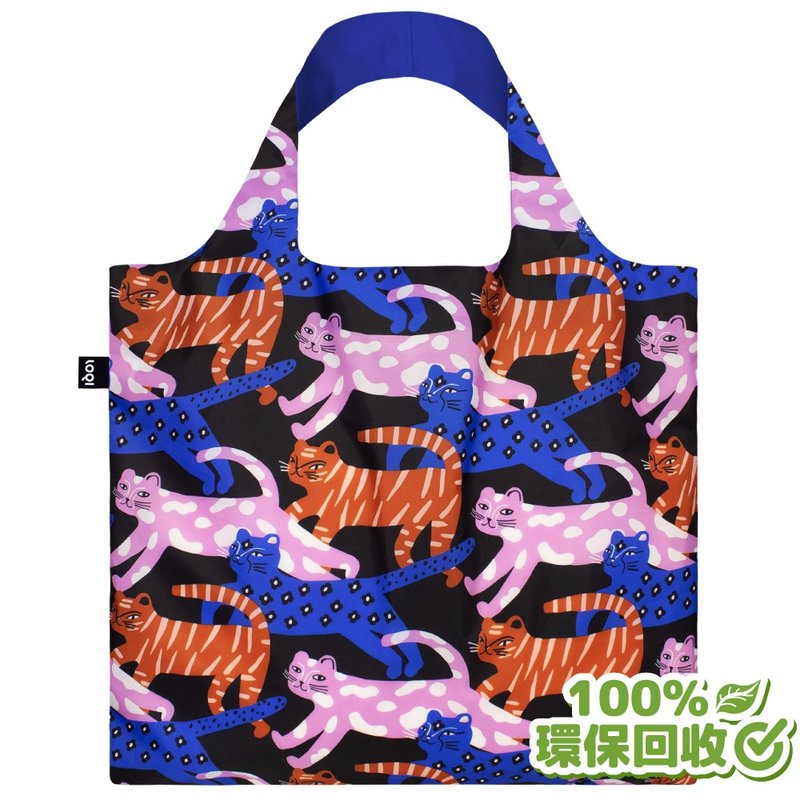 LOQI 環保材質春捲包/購物袋-咪咪貓貓(無扣帶、無暗袋) - 側背包/斜背包 - 聚酯纖維 多色