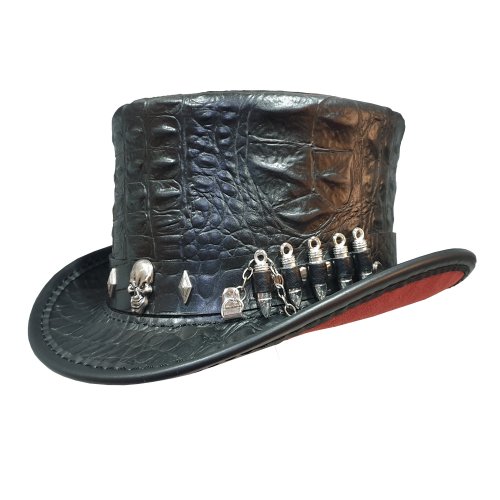 Wallets And Hats 4 U Crocodile Hunters Leather Top Hat