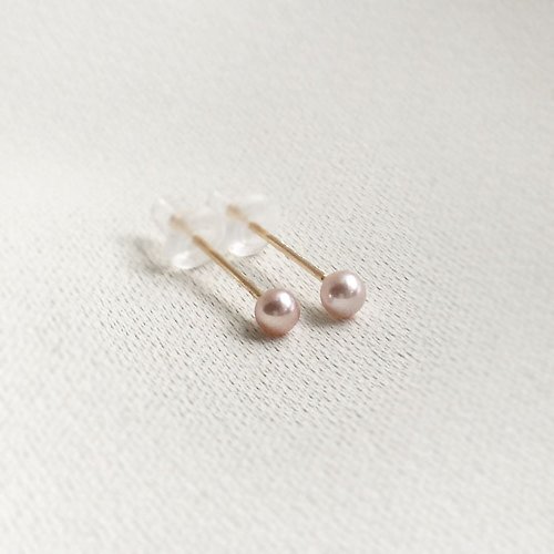 y-o High Luster 5A Quality Pink Pearl Stud Earrings