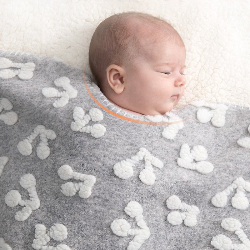 KIDDA嬰兒毯子寶寶被子秋冬季加厚雙面羊毛提花蓋毯毛毯新生兒禮 - 被/毛毯 - 羊毛 灰色