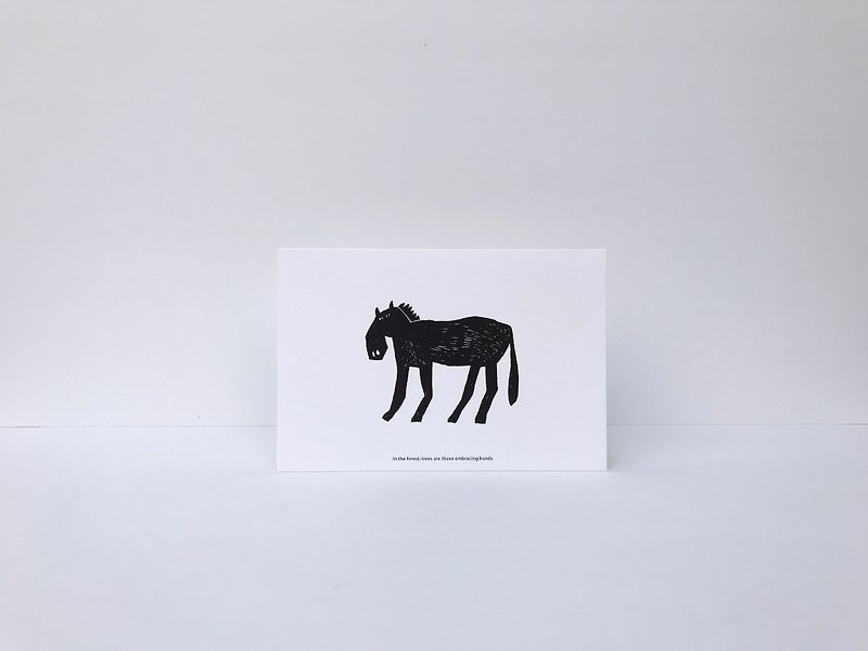 | 馬 | 森の輝く万能カード | 封筒付き - カード・はがき - 紙 ブラック