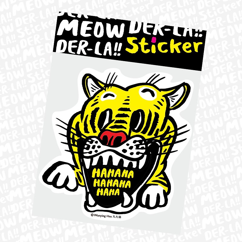 Marumaru cat big sticker tiger - Stickers - Waterproof Material 