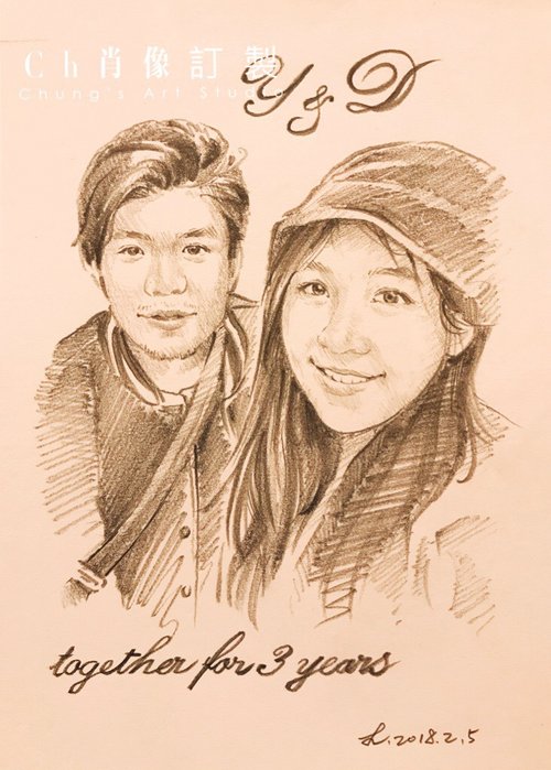 瓊斯藝術工作室 客製化人像素描肖像 純畫作 | 訂製 素描 插畫 手繪 肖像 似顏繪