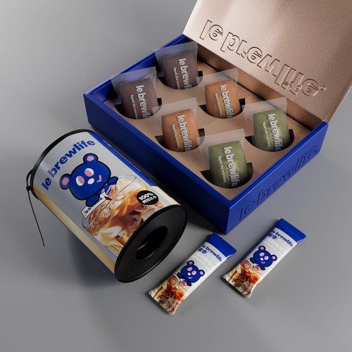 le brewlife 樂步 【法式甜點】預購金磚費南雪 精緻藍金禮盒+超濃縮膠卷咖啡