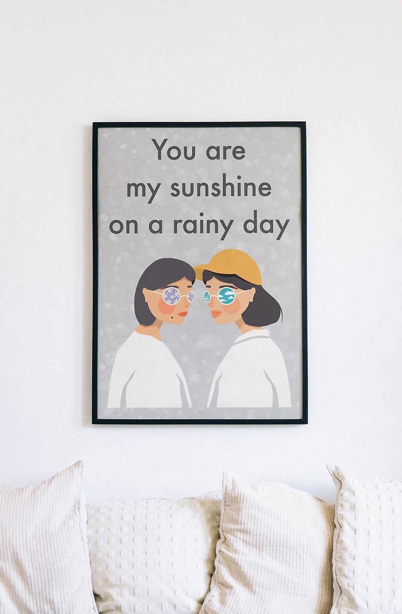 あなたは私の太陽です - ポスター・絵 - 紙 グレー