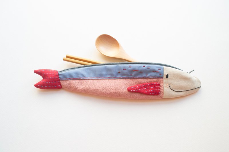 Travelling Tuna cutlery pouch - Bloom - 筷子/筷架 - 棉．麻 多色