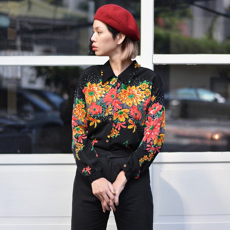 Dongguan | Baroque Long Sleeve Vintage Shirt - เสื้อเชิ้ตผู้หญิง - วัสดุอื่นๆ 