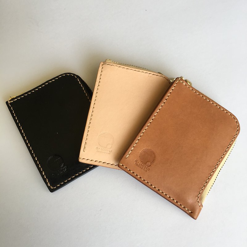 Simple and neutral multifunctional short clip / coin purse - Wallets - Genuine Leather Brown