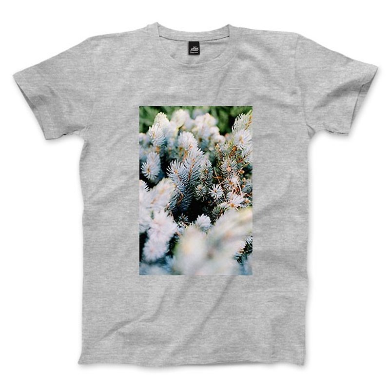 植物-グレーのリネン-ニュートラルなTシャツ - Tシャツ メンズ - コットン・麻 グレー