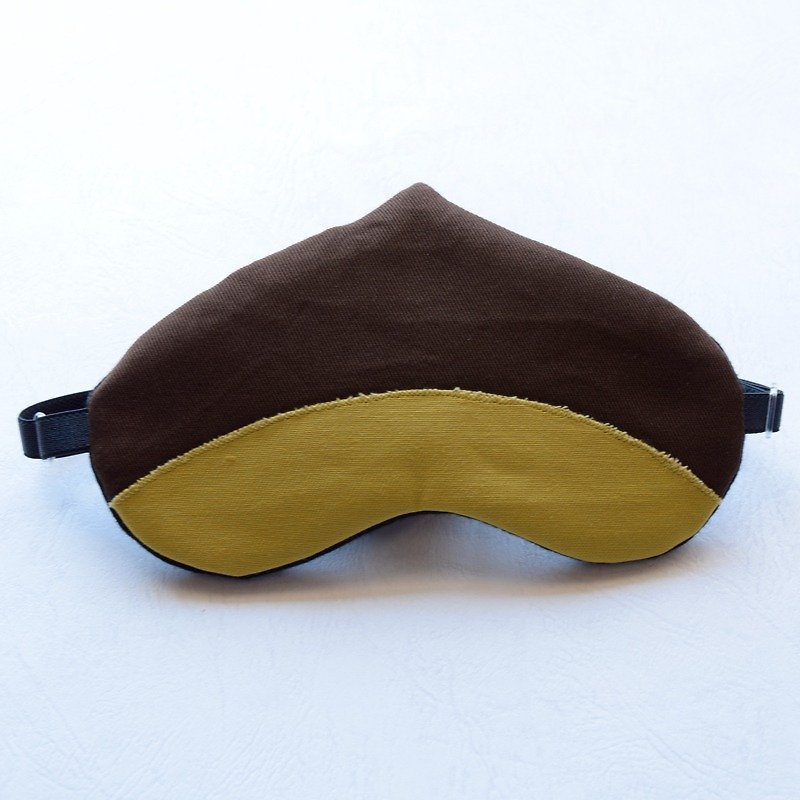 Chestnut eye mask　storage pouch | travel | nap - Eye Masks - Cotton & Hemp Brown