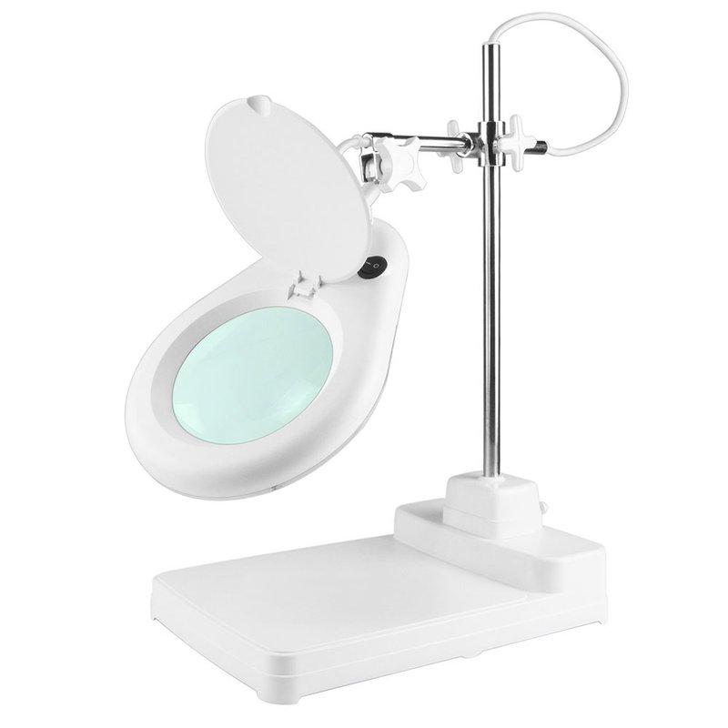 2.3x/5D/127mm 工作型XY支臂LED檯燈放大鏡 座式平台【E045-3】 - 燈具/燈飾 - 玻璃 白色