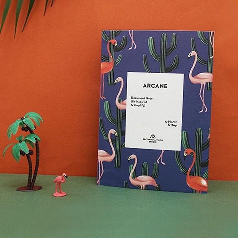 Second Mansion Tropical Style Zhou Zhi (No Time) V2-04 Red Crane Flamingo, PLD61006 - Notebooks & Journals - Paper Blue
