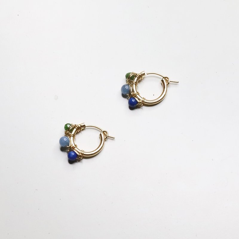 饗宴 | 圈式耳環 - 耳環/耳夾 - 半寶石 藍色