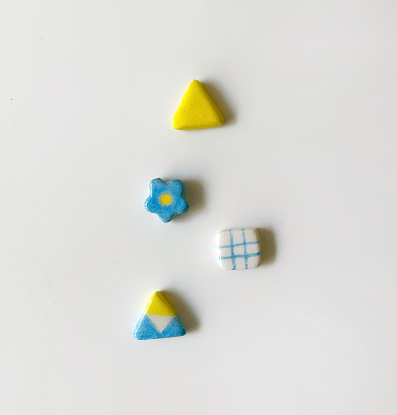 小幾何系列_多色組合款 - 手作/手繪耳環 - 耳環/耳夾/耳骨夾 - 其他材質 多色