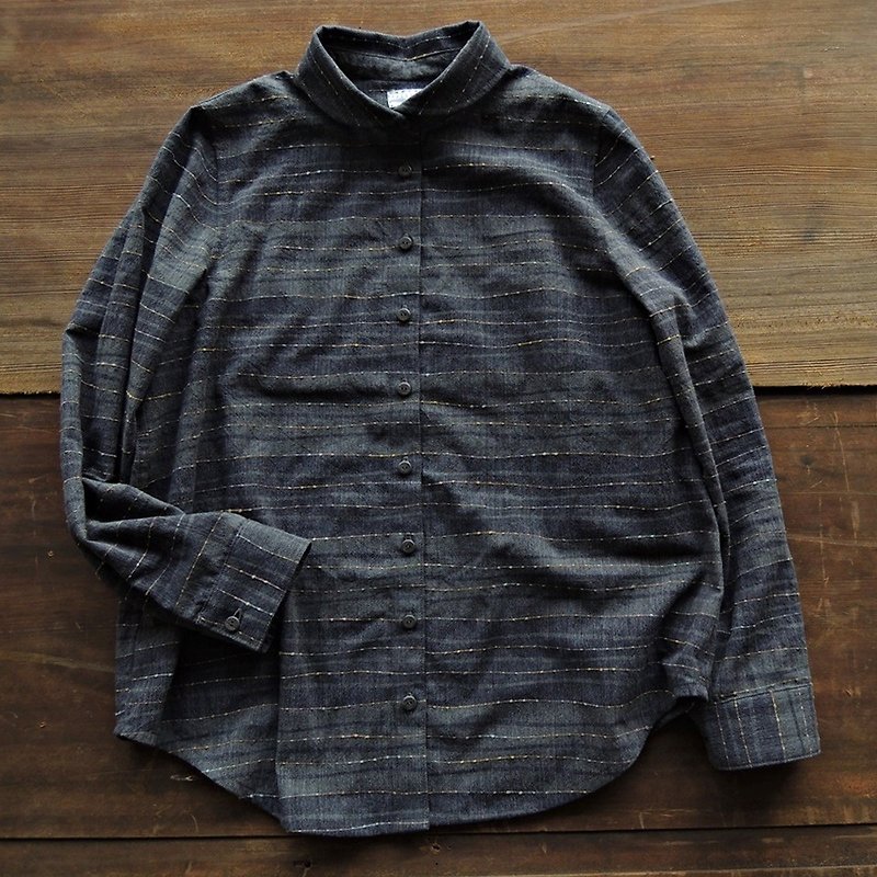 フェリス＆要約最初の波状ストライプのシャツの綿の染色 - シャツ・ブラウス - コットン・麻 